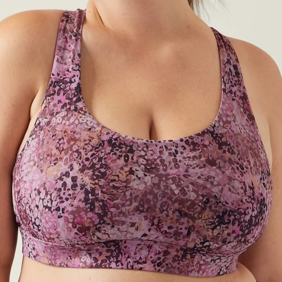 ATHLETA Ultimate Printed Bra D-DD+ Size 2X Leopard Mauve MSRP $54 FP1000 - Picture 3 of 9